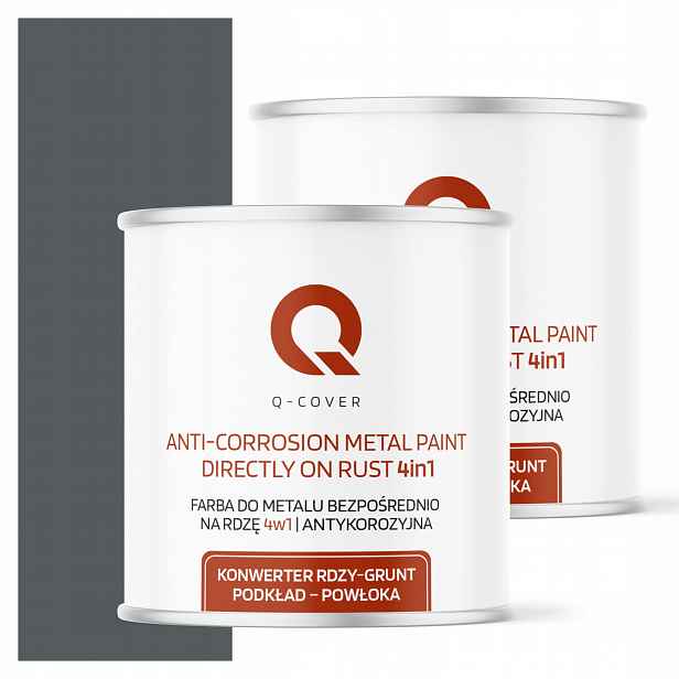 Barva Přímo na rez Metal Aluminium Ocel 2,5L 4v1 Polomatná Šedá Bazaltová