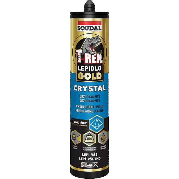 Lepidlo montážní Soudal T-REX GOLD CRYSTAL 290 ml