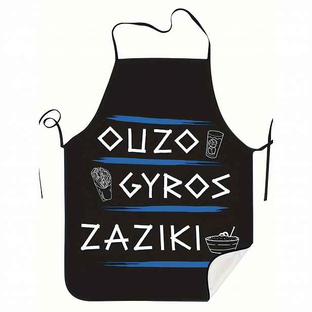 TEMU 1 Řecká kuchyňská zástěra - Vintage design Usuzoglirosta , odolná pro použití v kuchyni a jídelně 52x72 cm