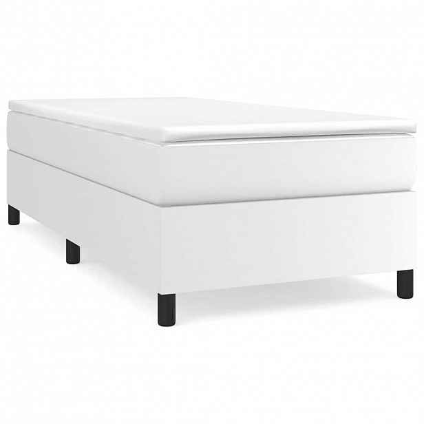 vidaXL Box spring postel s matrací bílá 80 x 200 cm umělá kůže