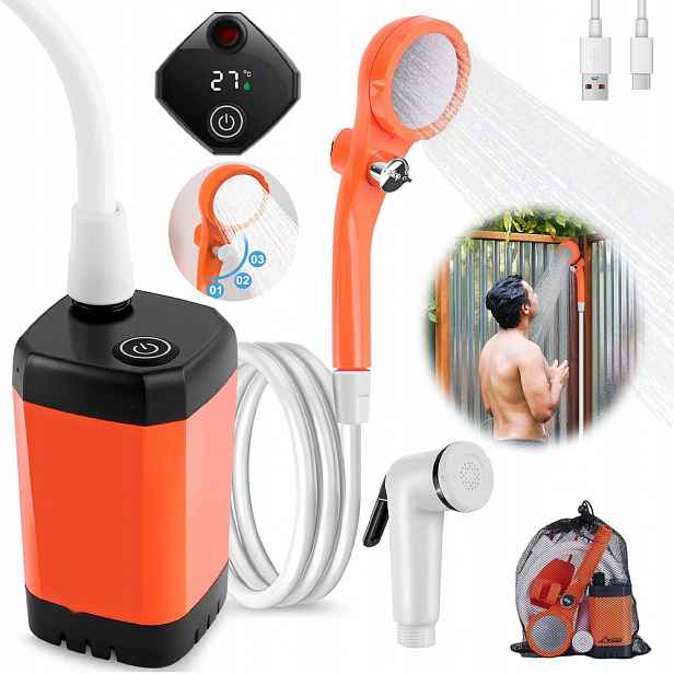 Bezdrátová Turistická Sprcha S Led Ukazatelem A Pumpičkou