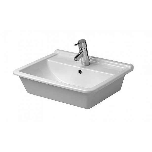 Duravit Starck 3 - Umyvadlo nábytkové 56x47 cm, s 1 otvorem pro baterii, bílá 0302560000