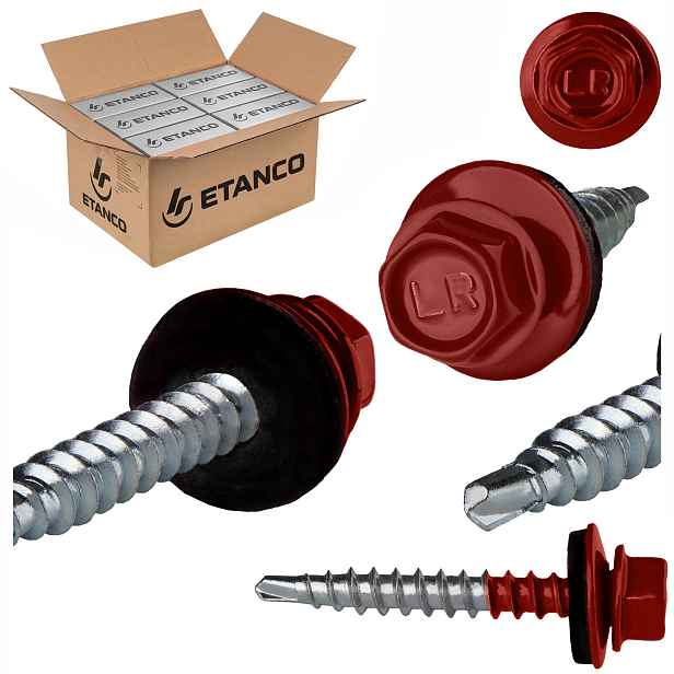 Farmářské vruty 4,8 x 35 mm Ral 3011 1500ks plechové vruty Etanco GTF2 Z14