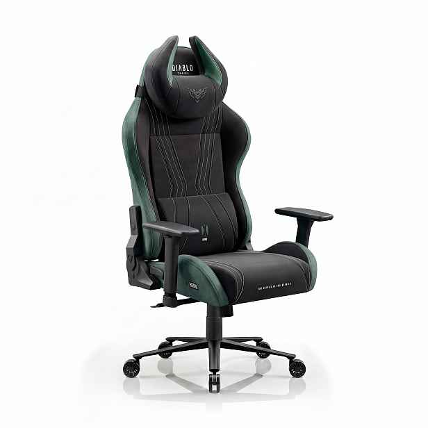 Herní křeslo z látky Normal Size, černý-zelený: Diablo X-Horn 2.0 Forest Green