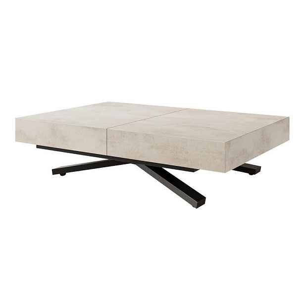 Idohome KONFERENČNÍ STOLEK SANELLE X rozkládací se zvedací deskou, 120/80/76 cm, černý / bílý