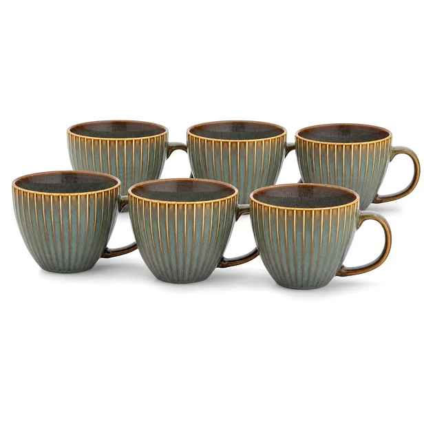 Sada šálků na kávu 6 ks 450 ml Porcelán New Bone China Šalvěj