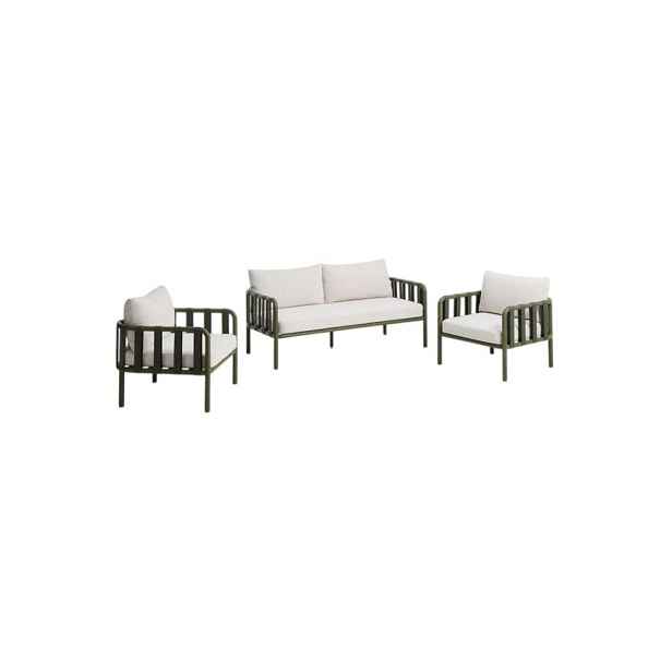 Zelený/béžový hliníkový zahradní lounge set pro 4 osoby Omala – Kave Home