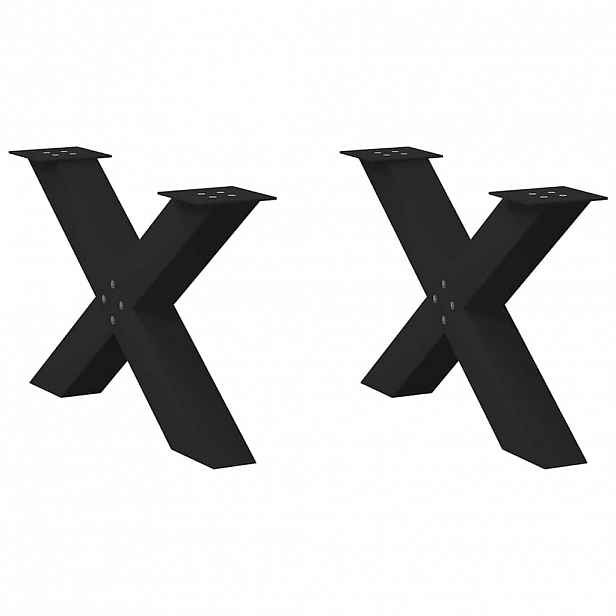 vidaXL Nohy konferenčního stolku ve tvaru X, 2 ks, černé, 70 x (42-43) cm, ocel