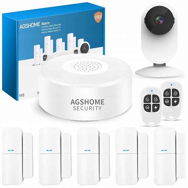 Domácí alarm Kamera W2 WiFi Smart Home Základna 5 senzorů 2 Ovladače Aplikace