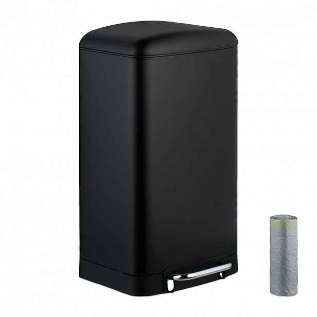 Relaxdays KOŠ Černý 30 l nerez Soft-Close