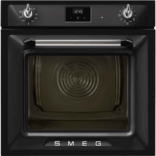 Smeg Vestavná horkovzdušná trouba Victoria, černá SOP6900TN