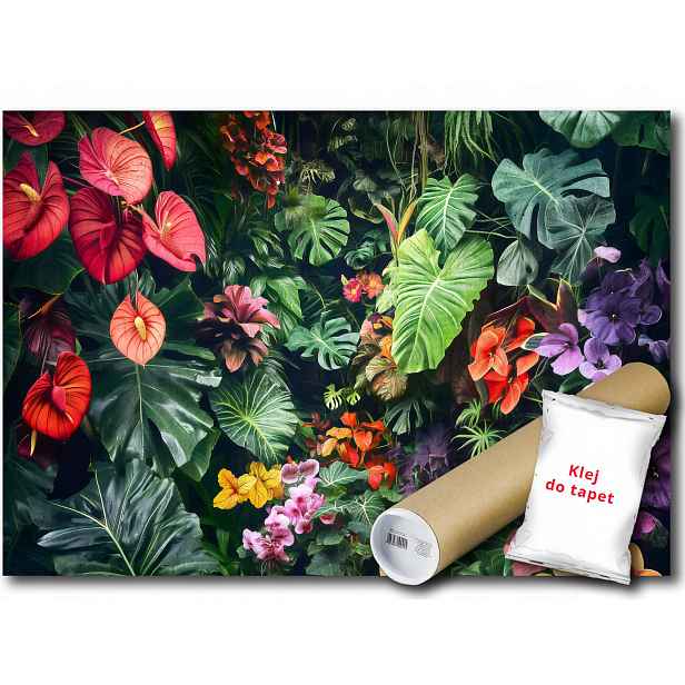 Vinylová fototapeta Rostliny Listy Květiny Palmy Exotika Džungle 152x104