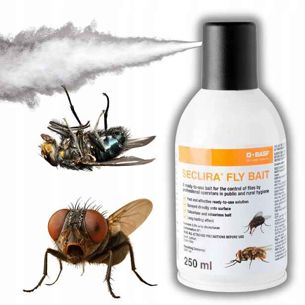 Silný Sprejový Postřikový Přípravek Na Mouchy Seclira Fly Bait Basf 250 ML