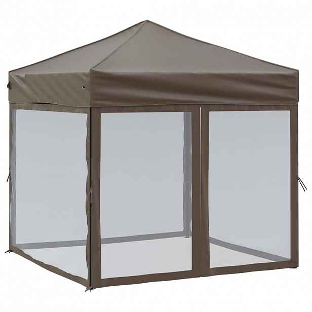 vidaXL Skládací party stan s bočními stěnami taupe 2 x 2 m