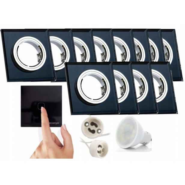 12 X Skleněná Lampička Na Strop, Vypínač Led Žárovky 1.5 W, Velmi Teplá Barva