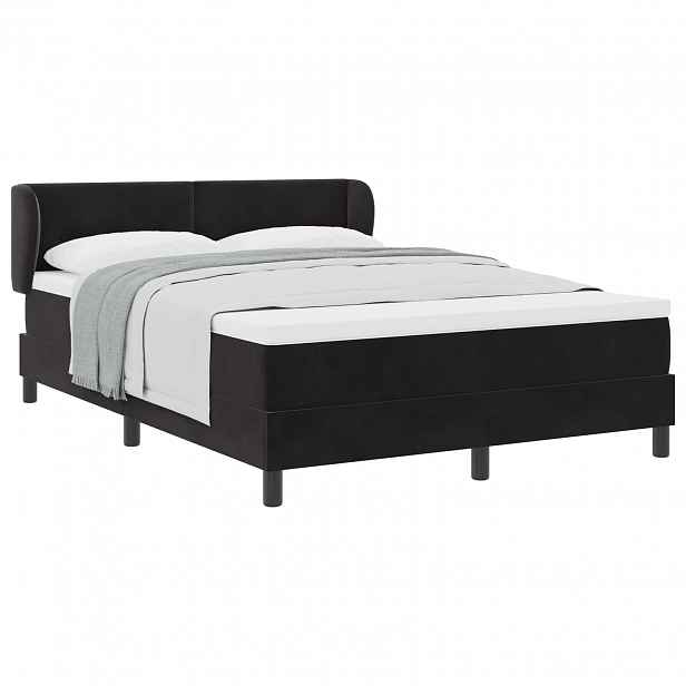 vidaXL Postel s boxspringem s čelo Černá 160 x 200 cm samet