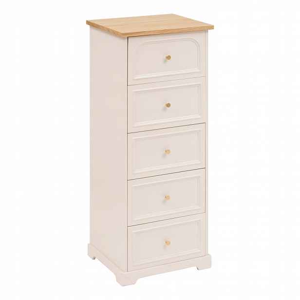 Komoda S 5 Zásuvkami Mdf 45 X 39 X 113 CM Béžová