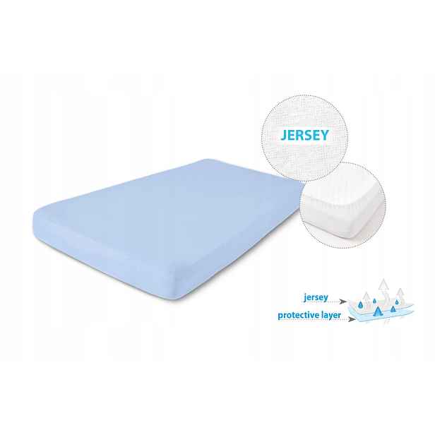 Nepropustné Prostěradlo S Gumičkou 90x200 Jersey Modré