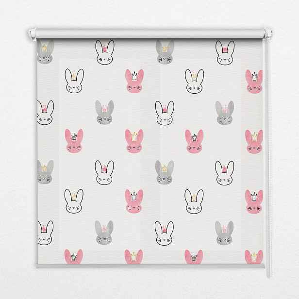 TULUP VNITŘNÍ roleta - okenní roleta - roleta - 80x140 cm - Barevní králíci v korunách