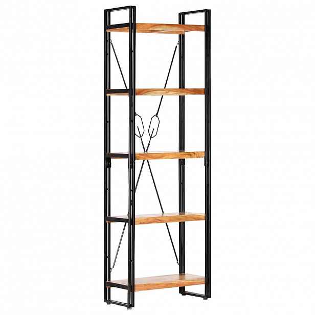 vidaXL Knihovna s 5 policemi 60 x 30 x 180 cm masivní akáciové dřevo