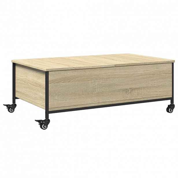 vidaXL Konferenční stolek na kolečkách dub sonoma 91x55x34 cm kompozit