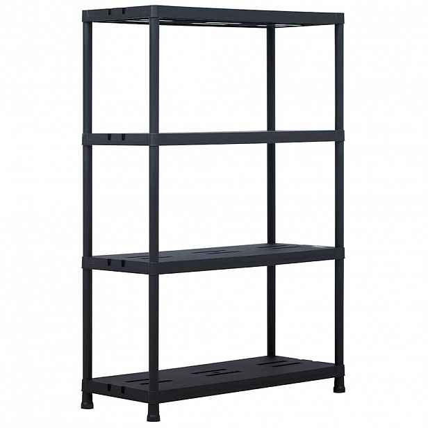 vidaXL Skladový regál černý 220 kg 90 x 40 x 138 cm plastový
