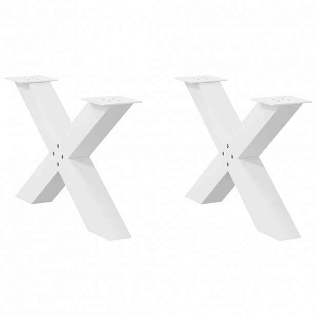vidaXL Nohy konferenčního stolku ve tvaru X, 2 ks, bílé, 70 x (42-43) cm, ocel