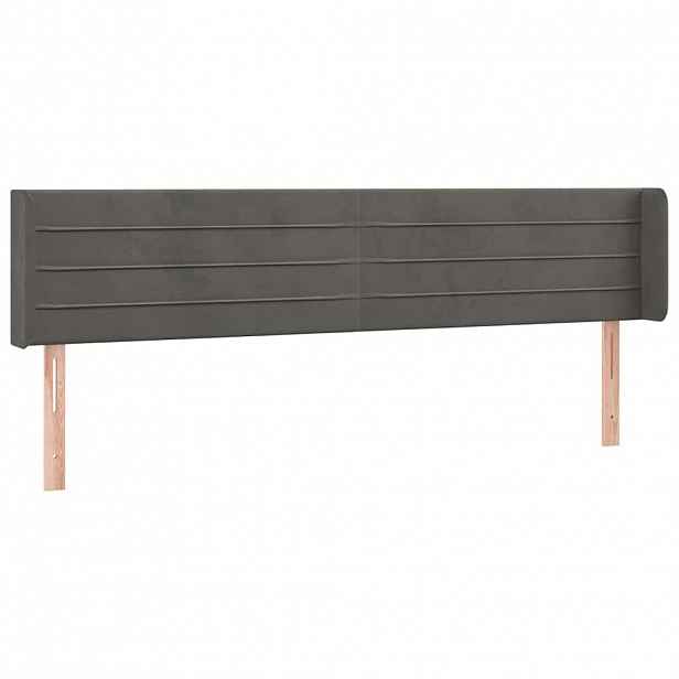 vidaXL Čelo postele typu ušák tmavě šedé 163x16x78/88 cm samet