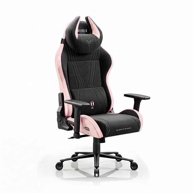 Látková herní židle Normal Size, černo-růžová: Diablo X-Horn 2.0 Akira Pink