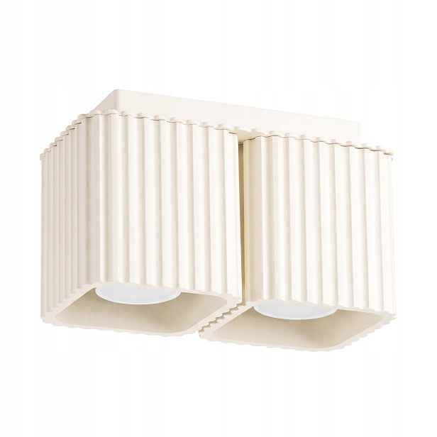 Sollux Lighting dvojitý stropní spot Riff béžový rýhovaný 2xGU10 10W