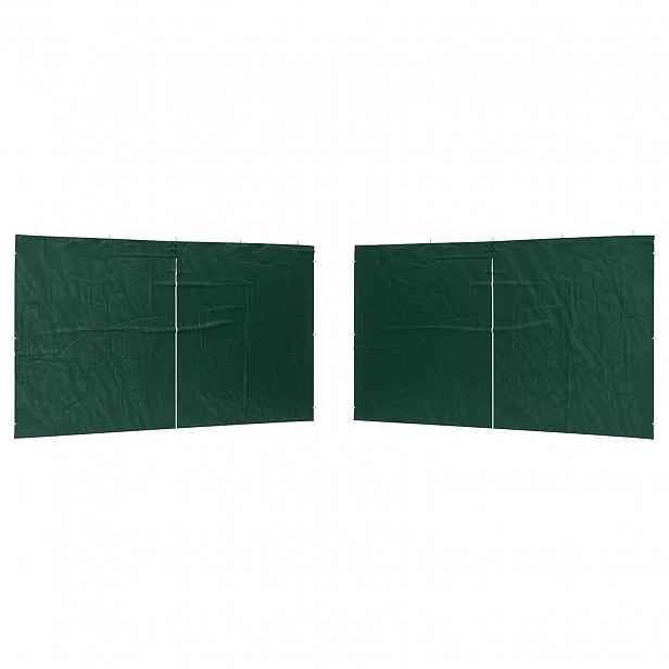 vidaXL Boční stěna párty stanu 2 ks 400 x 195 cm Zelená PE a ocel