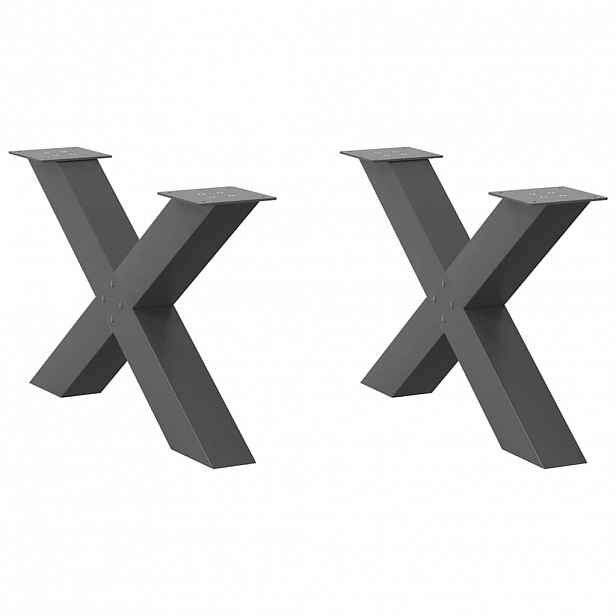 vidaXL Nohy konferenčního stolku ve tvaru X, 2 ks, antracitové, 70 x (42-43) cm, ocel