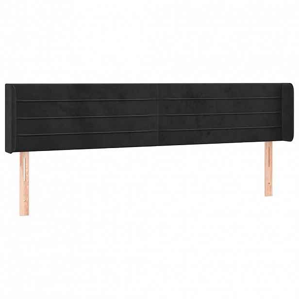 vidaXL Čelo postele typu ušák černé 163x16x78/88 cm samet