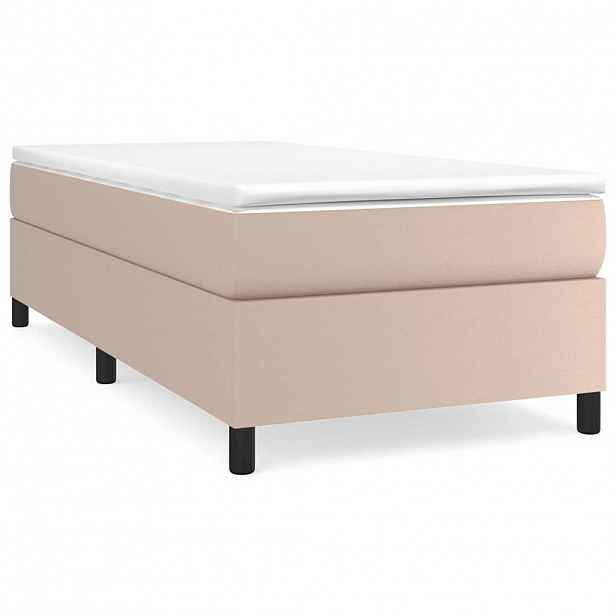 vidaXL Box spring postel s matrací cappuccino 80 x 200 cm umělá kůže