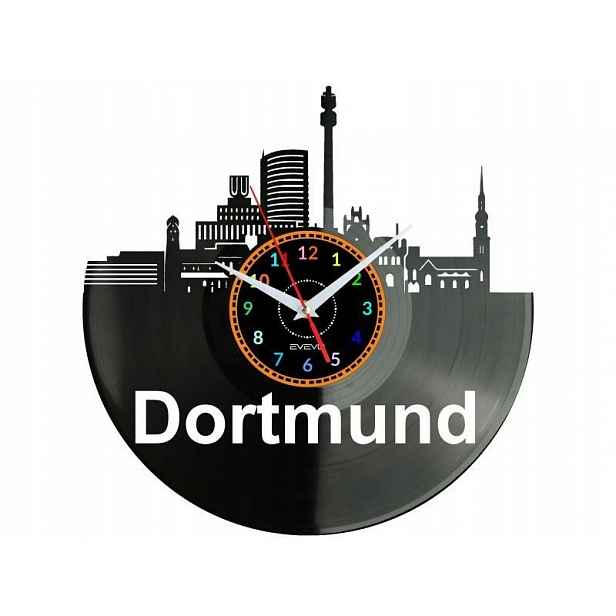 Dortmund Nástěnné hodiny Vinylová deska Moderní dekorativní jako Dárek