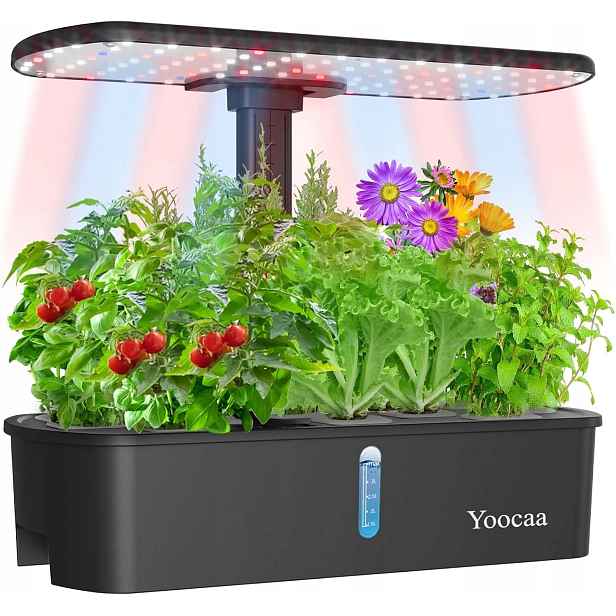 Hydroponický systém Yoocaa domácí zahrada Led bylinkový záhon 12 podů self-watering