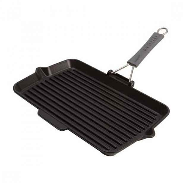 Obdélníková grilovací pánev, litina, 34x21 cm, Black - Staub