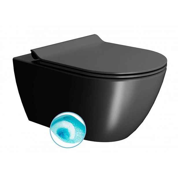 Sapho GSI Color Elements - WC závěsné Pura, splachování Swirlflush, černá dual-mat 881526