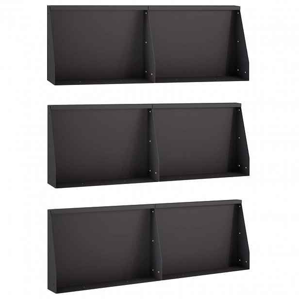 vidaXL Opěrná zeď 6 ks 60 x 12 x 40 cm Ocel Černá