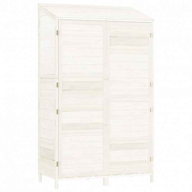 vidaXL Zahradní kůlna bílá 102 x 52 x 174,5 cm masivní jedlové dřevo