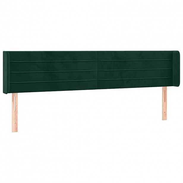 vidaXL Čelo postele typu ušák tmavě zelená 163x16x78/88 cm samet