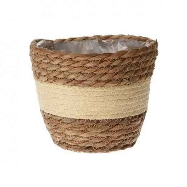 Obal kulatý + igelit rákos/šustí přírodní-krémová 19cm