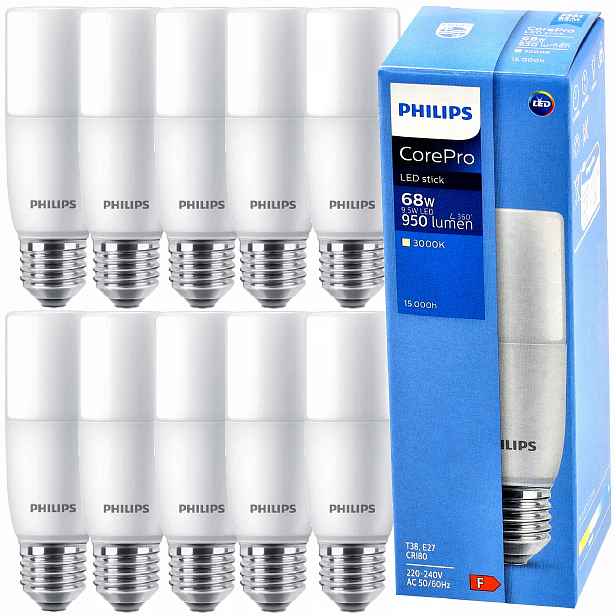 Philips Led žárovky E27 9,5W 68W 950lm 3000K T38 EyeComfort CorePro 10x