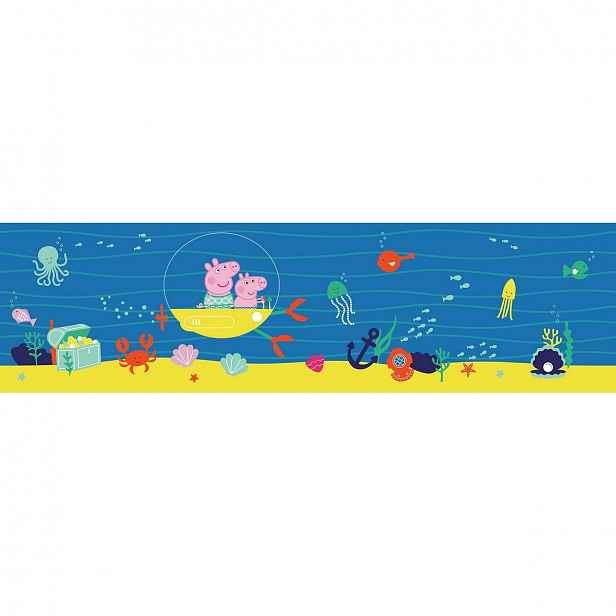 Samolepicí bordura Peppa Pig Sea, 500 x 9,7 cm