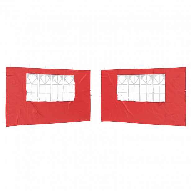 vidaXL Boční stěna párty stanu 2 ks 400 x 195 cm Červená PE a ocel