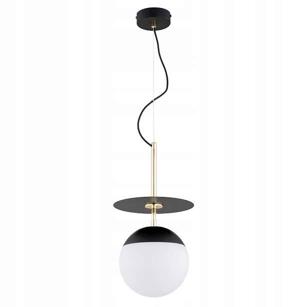 Alfa Qeency závěsná lampa černo-zlatá koule bílá E27 15W