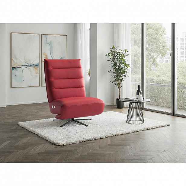 Sit & More RELAXAČNÍ KŘESLO, kůže, červená