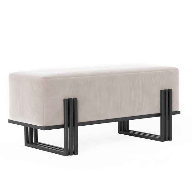 Idohome SEDACÍ LAVICE TEO 80 cm, černá / krémová, kovový rám