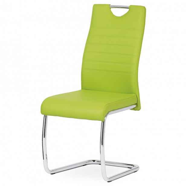 Jídelní židle, zelená / chrom