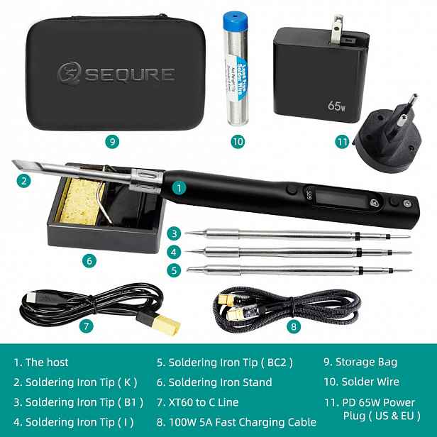 Sequre S99 Kit C245 150W Páječka Usb-c Pd Qc Pps Fpv Rc 4 hroty